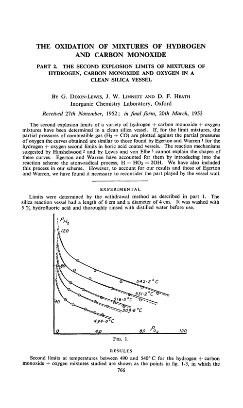 The oxidation of mixtures of hydrogen and carbon monoxide. Part 2. The second explosion limits of mixtures of hydrogen, carbon monoxide and oxygen in a clean silica vessel