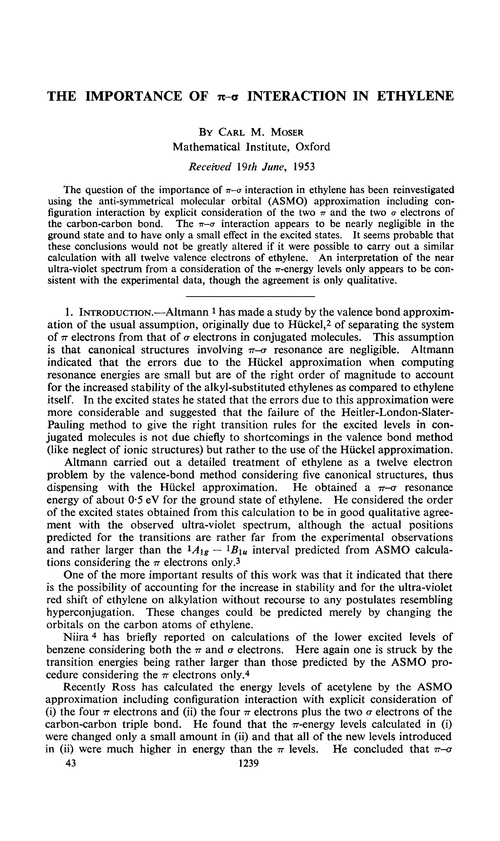 The importance of π–σ interaction in ethylene