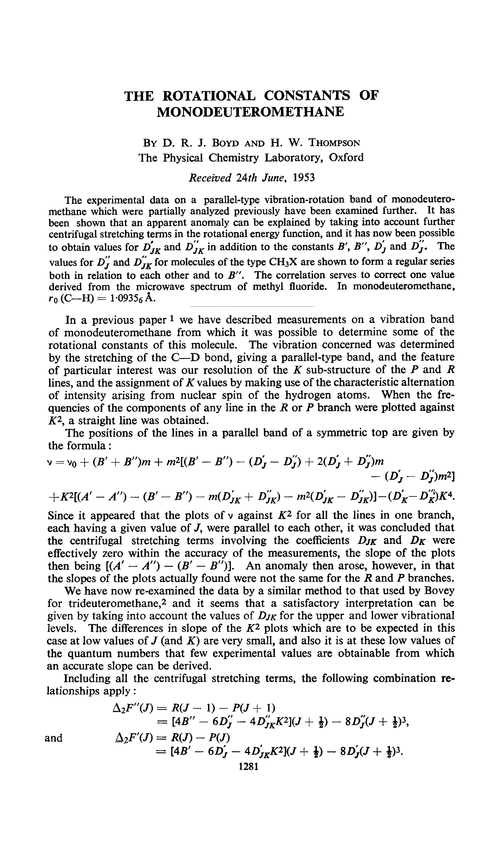 The rotational constants of monodeuteromethane