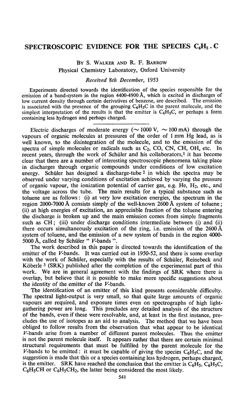 Spectroscopic evidence for the species C6H5.C