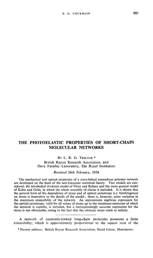 The photoelastic properties of short-chain molecular networks