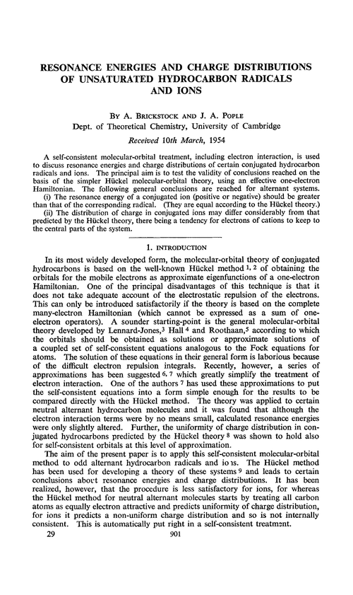 Resonance energies and charge distributions of unsaturated hydrocarbon radicals and ions