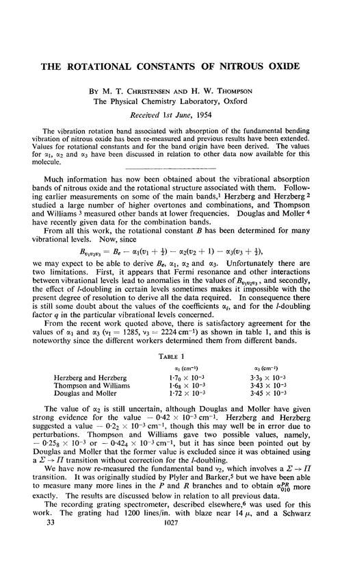 The rotational constants of nitrous oxide