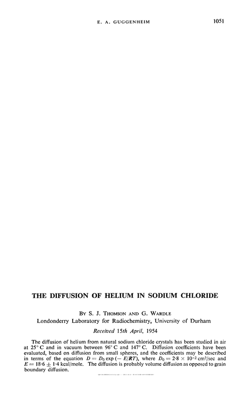 The diffusion of helium in sodium chloride