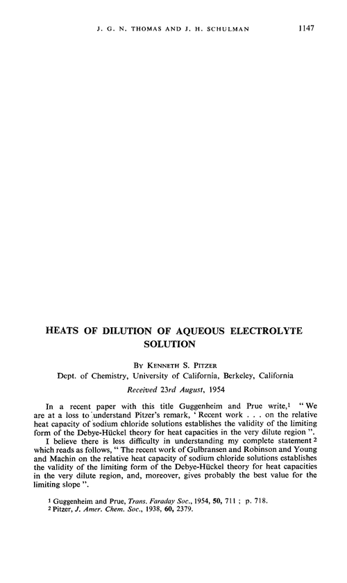Heats of dilution of aqueous electrolyte solution