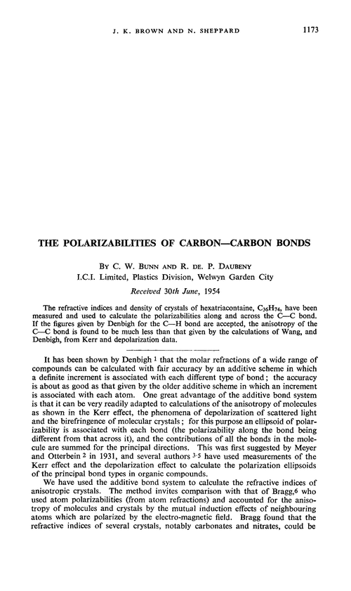 The polarizabilities of carbon—carbon bonds