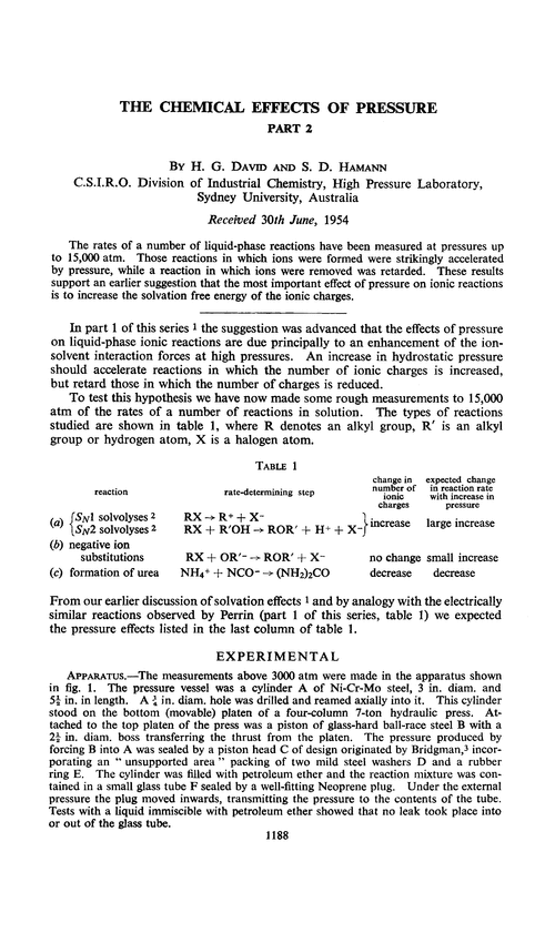 The chemical effects of pressure. Part 2