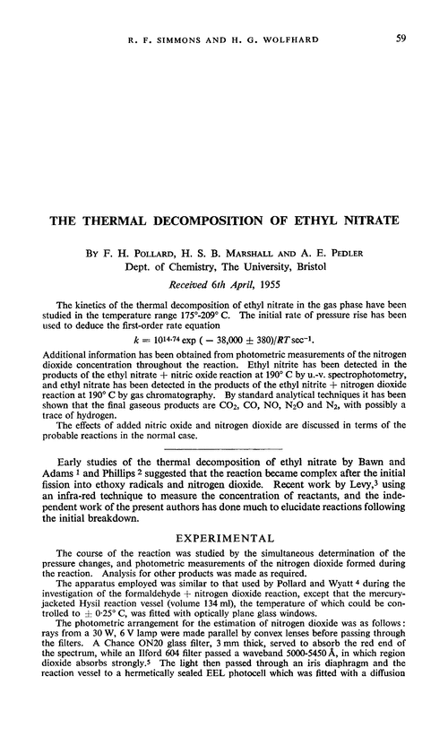 The thermal decomposition of ethyl nitrate