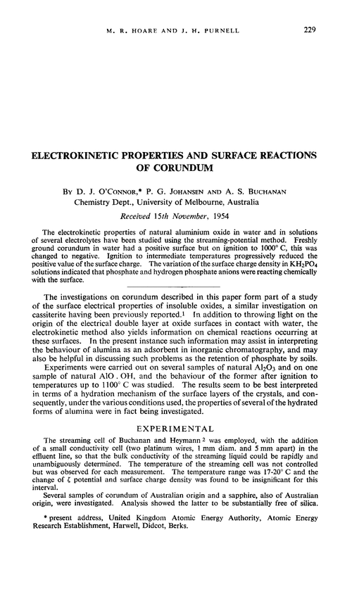 Electrokinetic properties and surface reactions of corundum