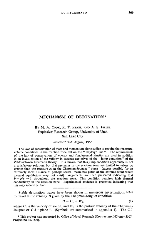 Mechanism of detonation