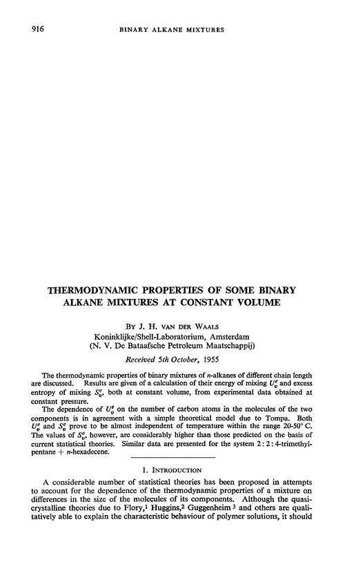Thermodynamic properties of some binary alkane mixtures at constant volume