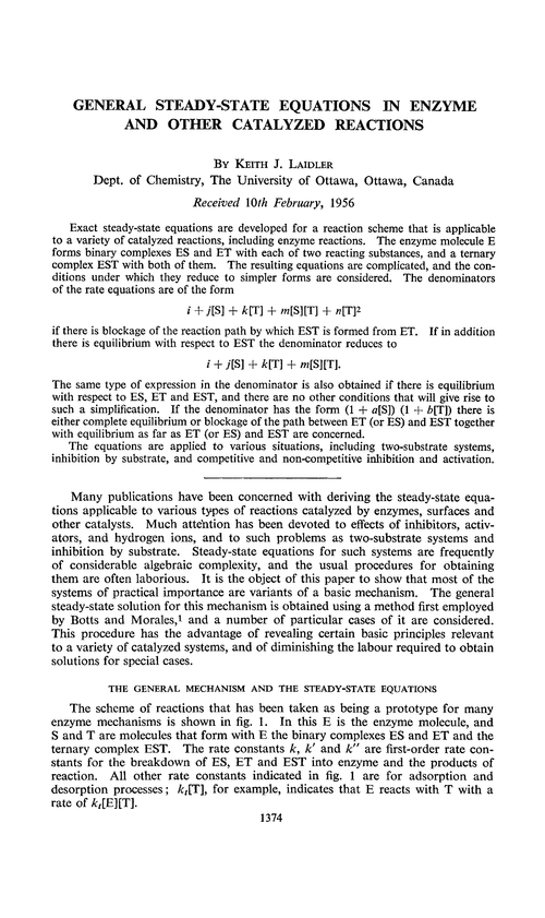General steady-state equations in enzyme and other catalyzed reactions