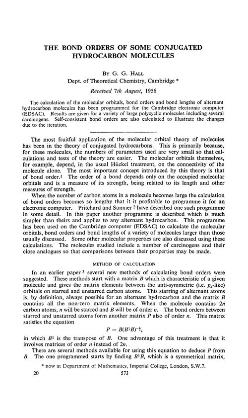 The bond orders of some conjugated hydrocarbon molecules