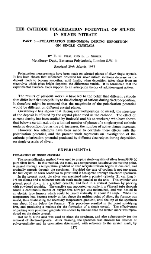 The cathode polarization potential of silver in silver nitrate. Part 3.—Polarization phenomena during deposition on single crystals