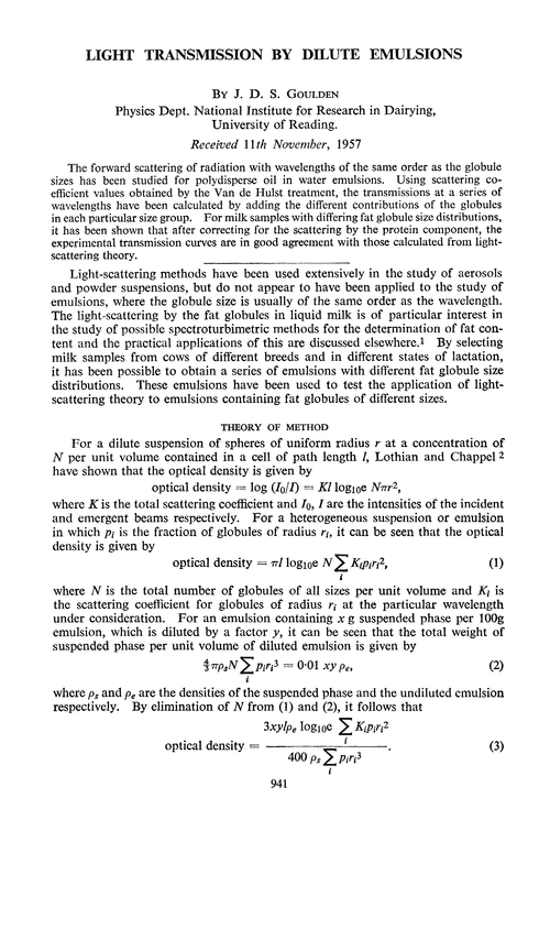 Light transmission by dilute emulsions