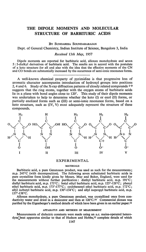 The dipole moments and molecular structure of barbituric acids