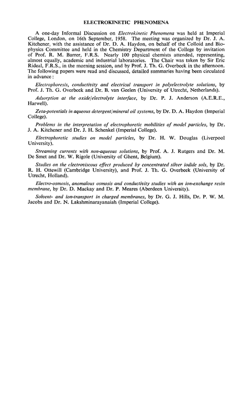 Electrokinetic phenomena