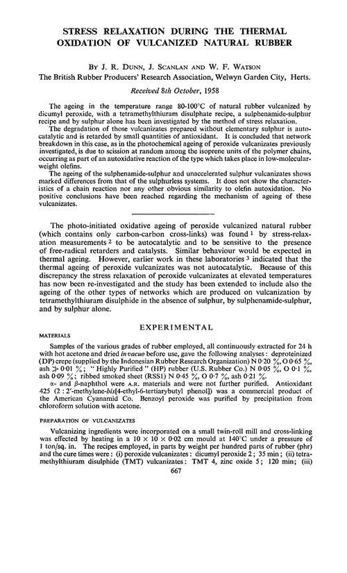 Stress relaxation during the thermal oxidation of vulcanized natural rubber