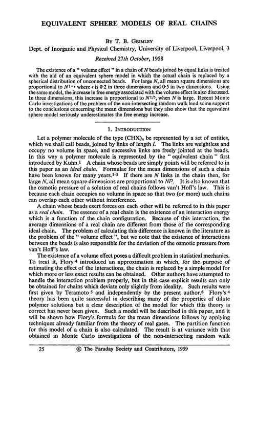 Equivalent sphere models of real chains