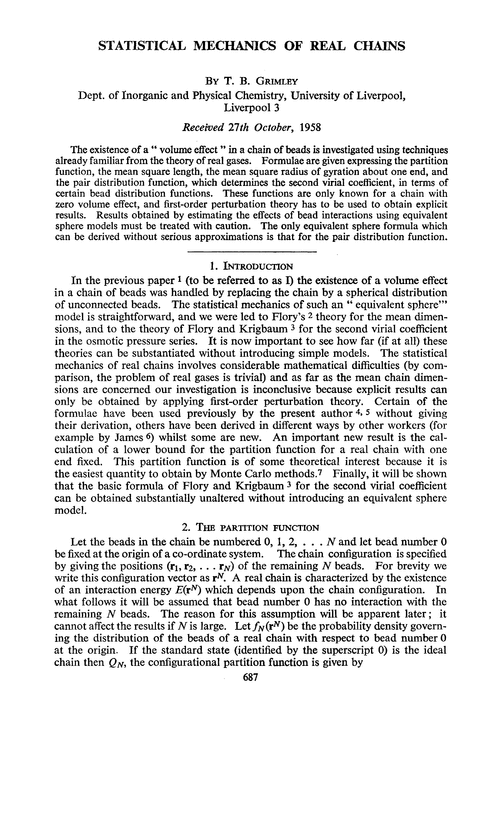 Statistical mechanics of real chains