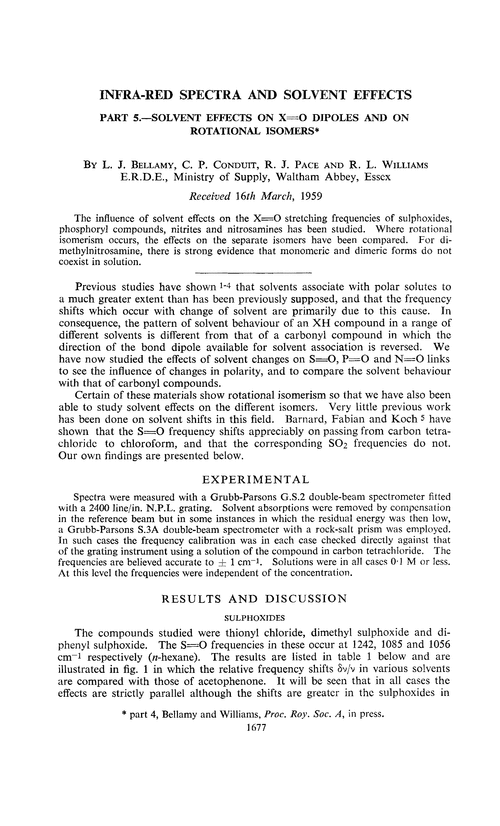 Infra-red spectra and solvent effects. Part 5.—Solvent effects on X [[double bond, length as m-dash]] O dipoles and on rotational isomers