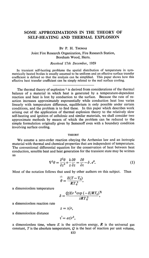 Some approximations in the theory of self-heating and thermal explosion