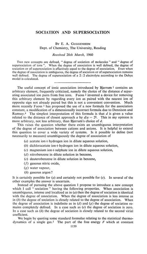 Sociation and supersociation