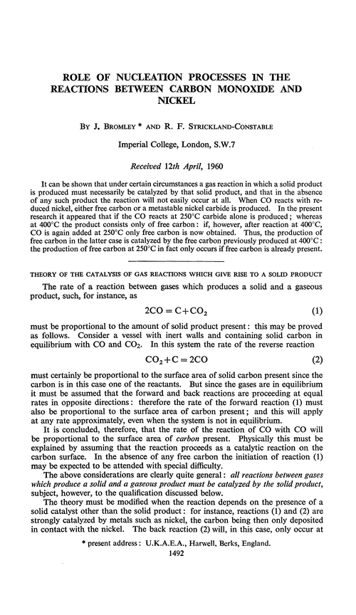 Role of nucleation processes in the reactions between carbon monoxide and nickel