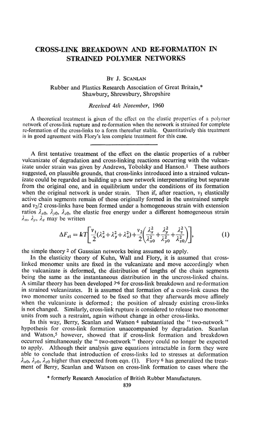 Cross-link breakdown and re-formation in strained polymer networks