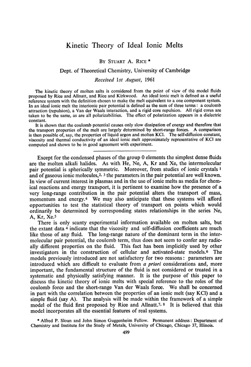 Kinetic theory of ideal ionic melts