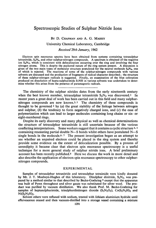 Spectroscopic studies of sulphur nitride ions