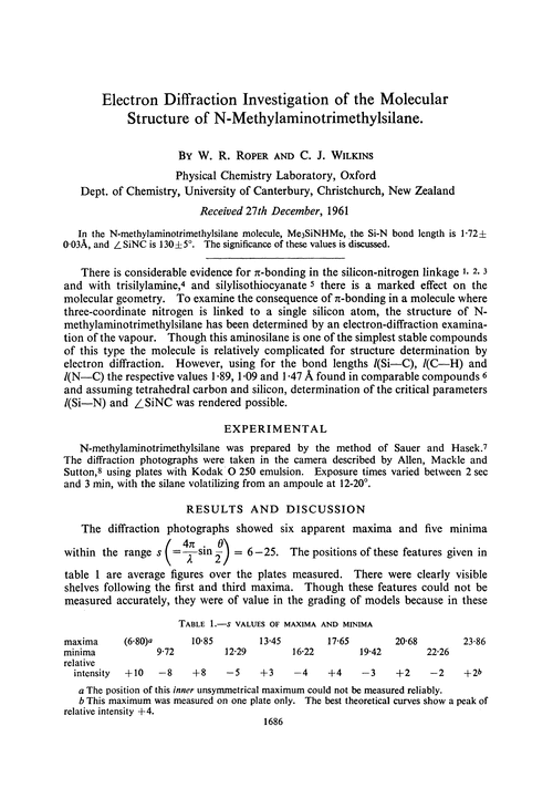 Electron diffraction investigation of the molecular structure of N-methylaminotrimethylsilane