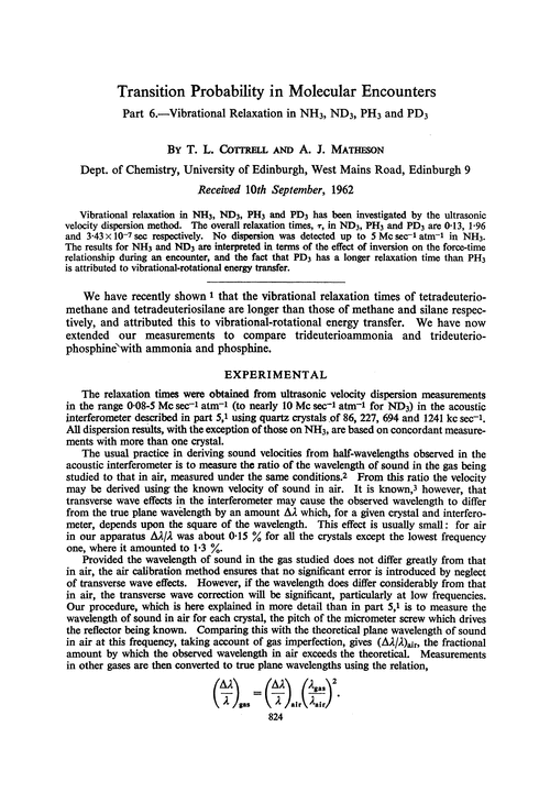 Transition probability in molecular encounters. Part 6.—Vibrational relaxation in NH3, ND3, PH3 and PD3