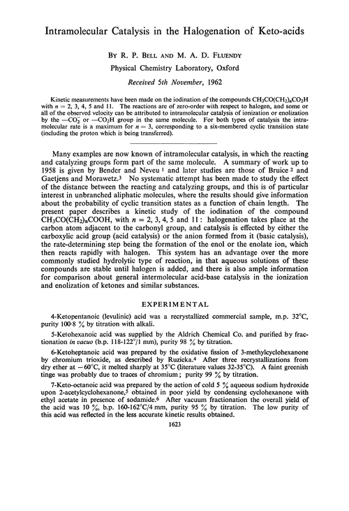 Intramolecular catalysis in the halogenation of keto-acids