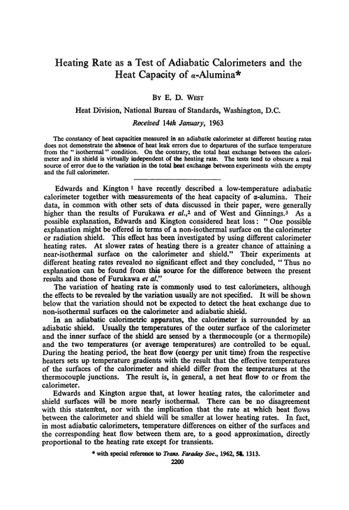 Heating rate as a test of adiabatic calorimeters and the heat capacity of α-alumina
