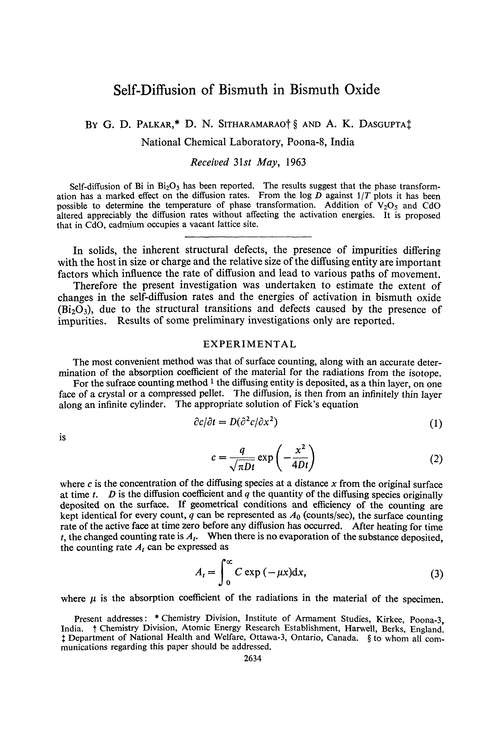 Self-diffusion of bismuth in bismuth oxide