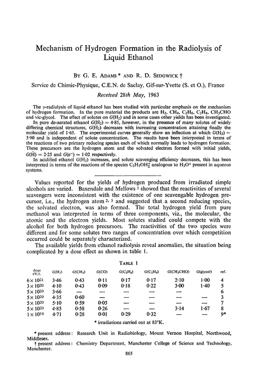 Mechanism of hydrogen formation in the radiolysis of liquid ethanol