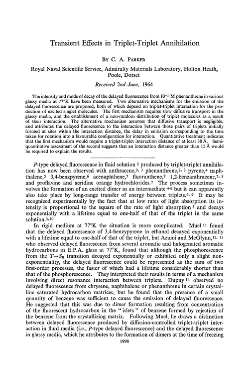Transient effects in triplet-triplet annihilation