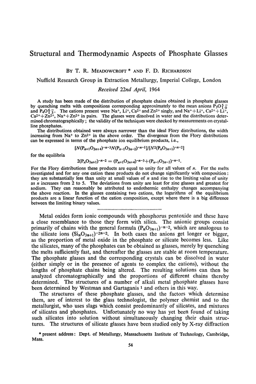 Structural and thermodynamic aspects of phosphate glasses