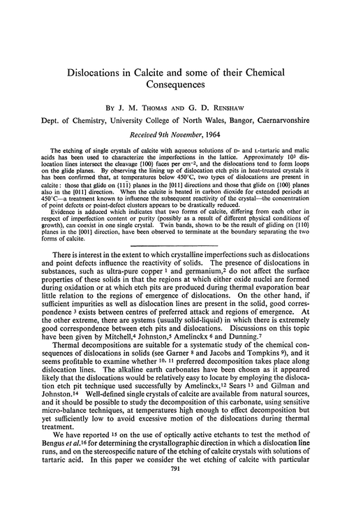 Dislocations in calcite and some of their chemical consequences