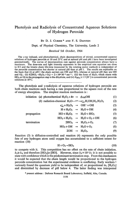 Photolysis and radiolysis of concentrated aqueous solutions of hydrogen peroxide