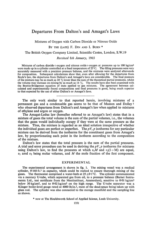 Departures from Dalton's and Amagat's laws