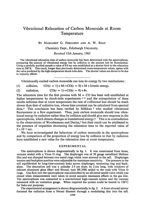 Vibrational relaxation of carbon monoxide at room temperature