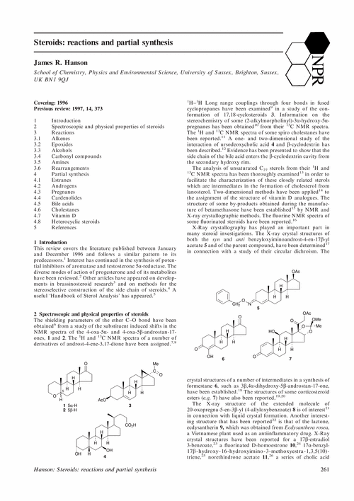 Steroids: reactions and partial synthesis
