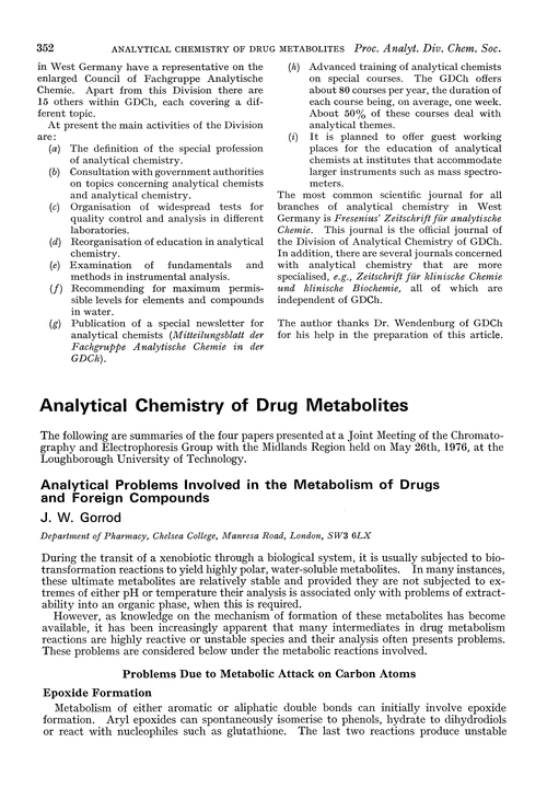 Analytical chemistry of drug metabolites