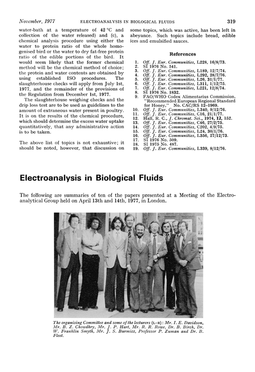 Electroanalysis in biological fluids