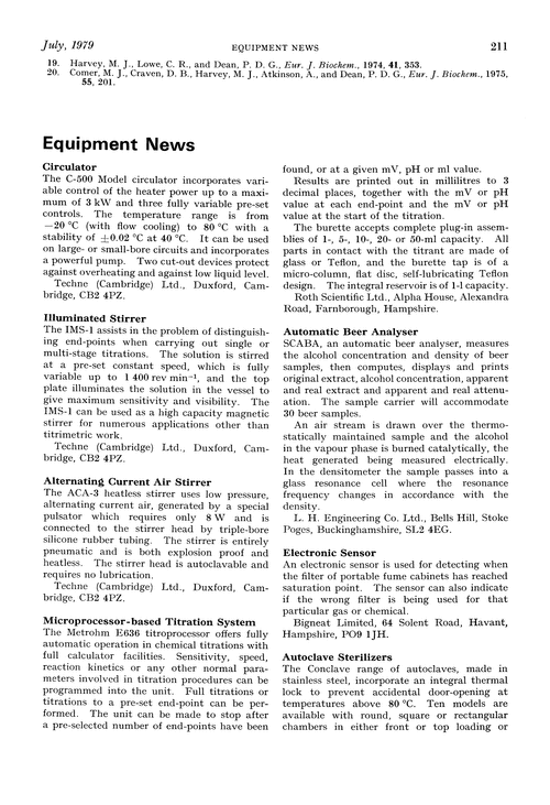 Equipment news