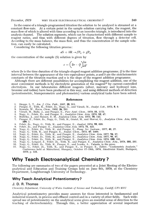 Why teach electroanalytical chemistry?