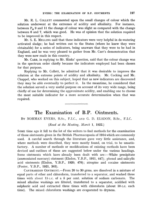 The examination of B.P. ointments