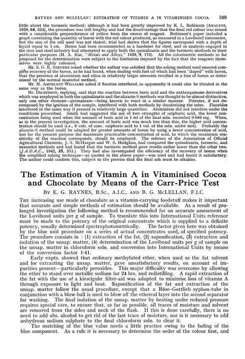 The estimation of vitamin A in vitaminised cocoa and chocolate by means of the carr-price test